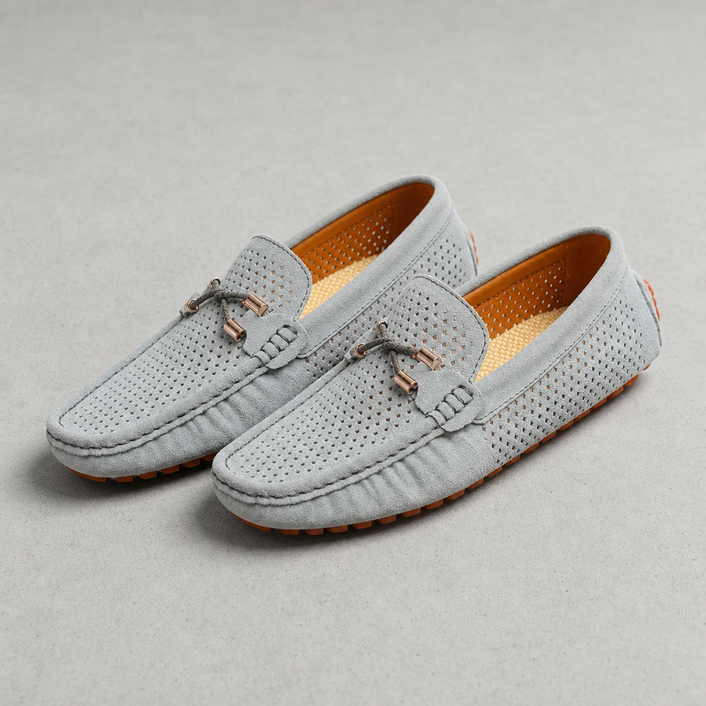 Andros Perforated Suede Loafers