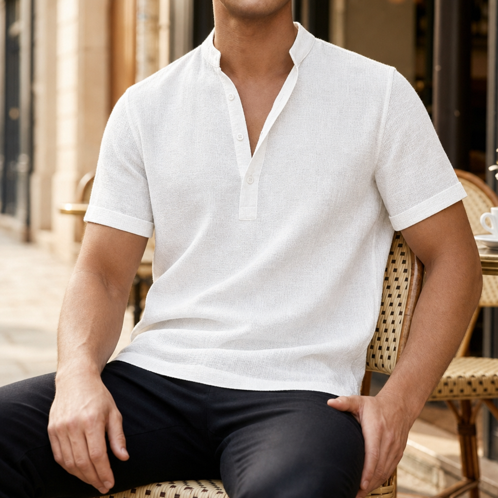 Polignano Linen Henley Shirt