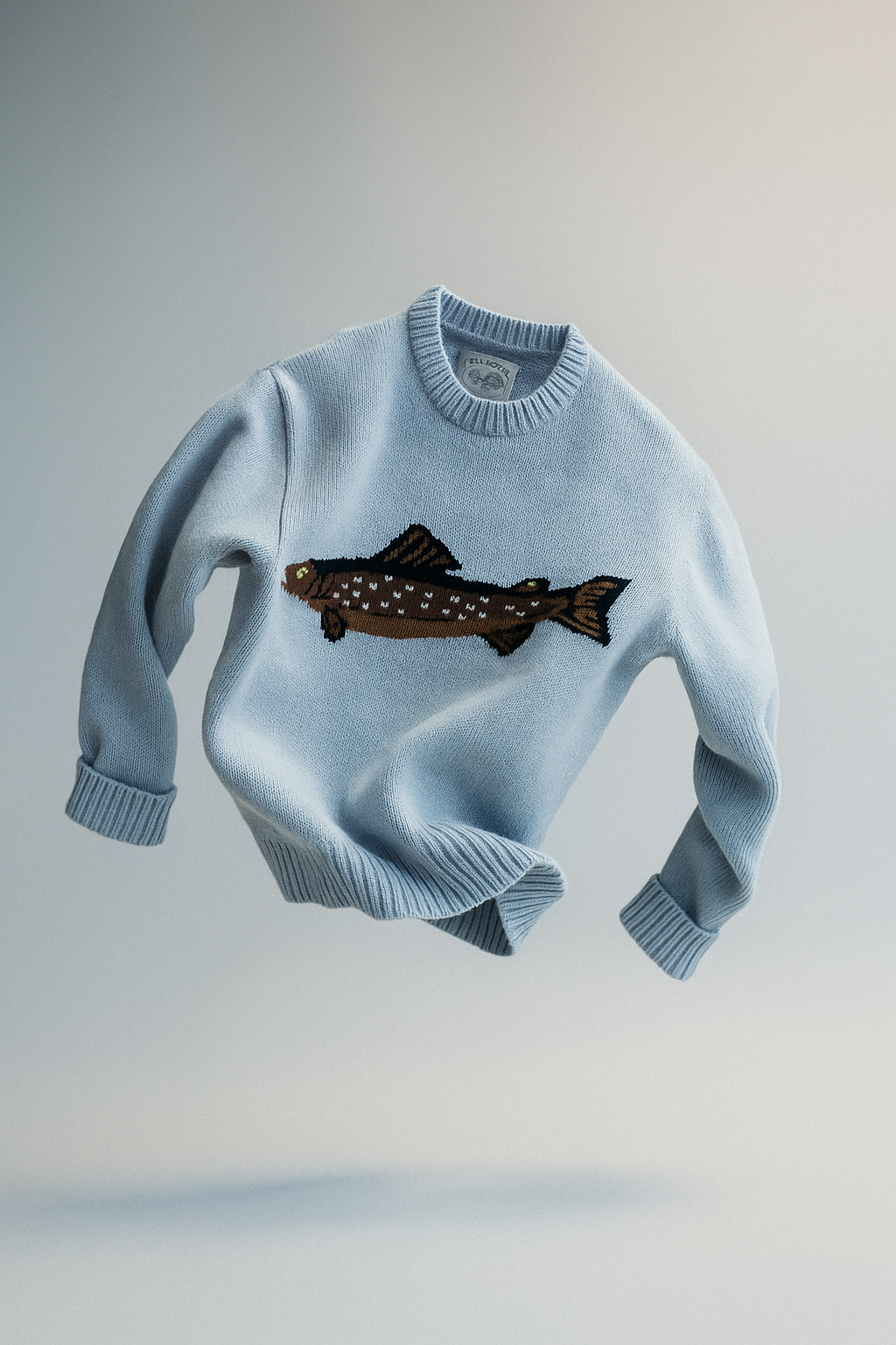 Hadley | Womens Half-Zip Knit Sweater with Fish Pattern | Wool-Blend, Ribbed Cuffs | Forest Green, Black and More XS-XL