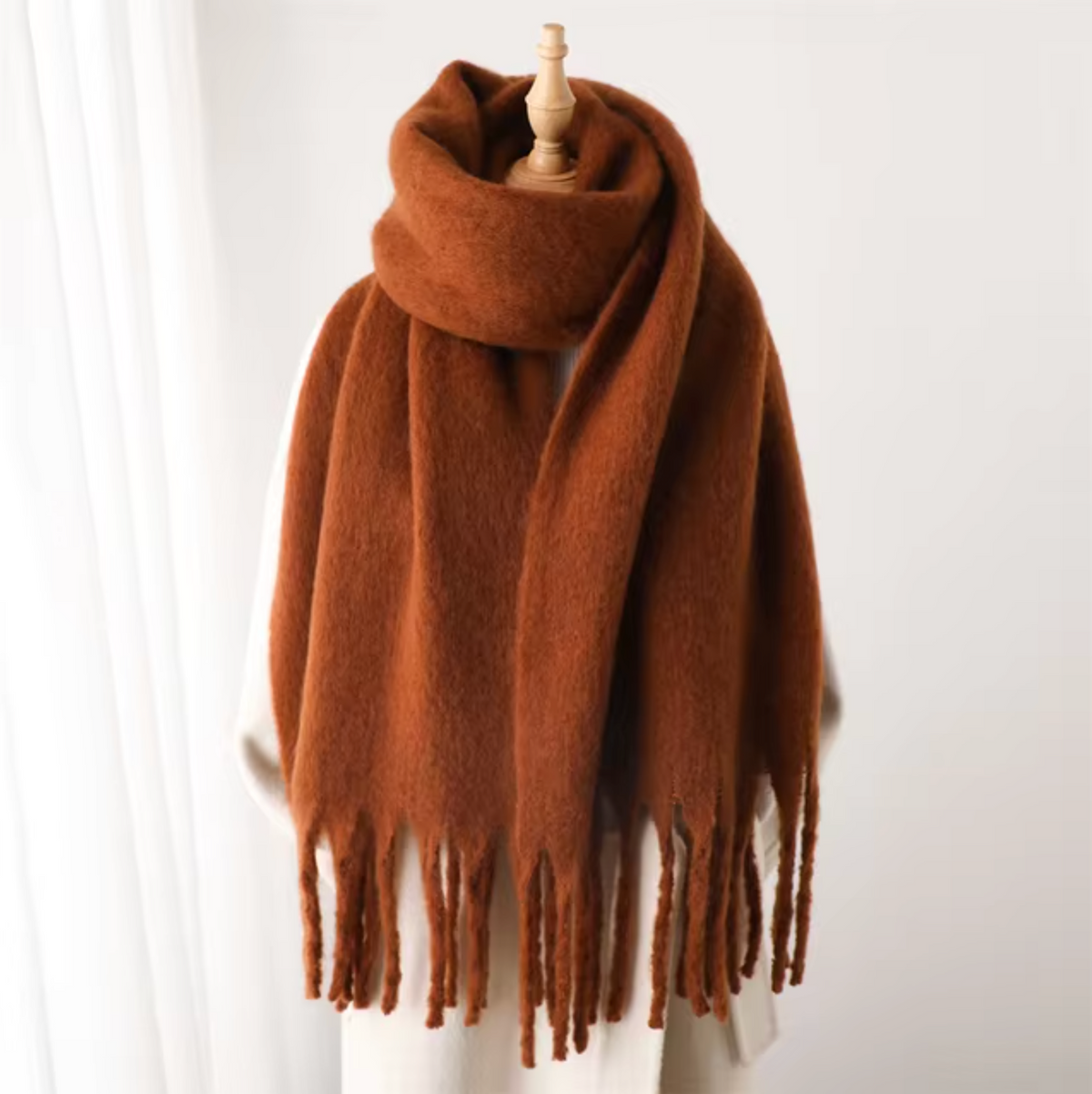 Elyra | Womens Pashmina Scarf with Long Tassels | Thick Soft Weave, Doubles as a Wrap or Blanket | in 20 Colors
