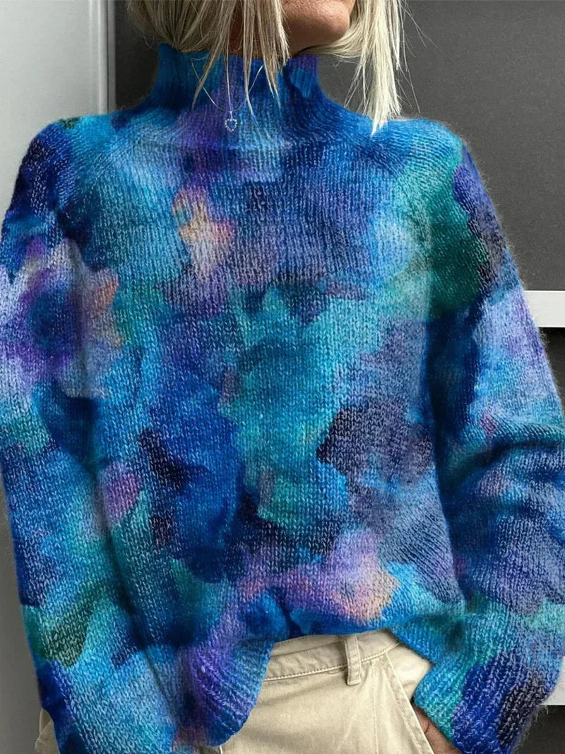 Women's Turtleneck Sweater, Long Sleeves, Patterned Knit