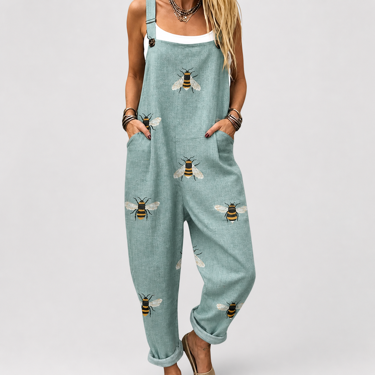 Donatella | Wide-leg printed jumpsuit with paint strokes