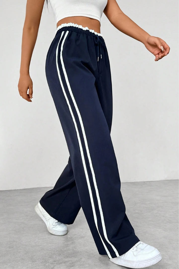 Fausta Side-Stripe Pull-On Track Pants