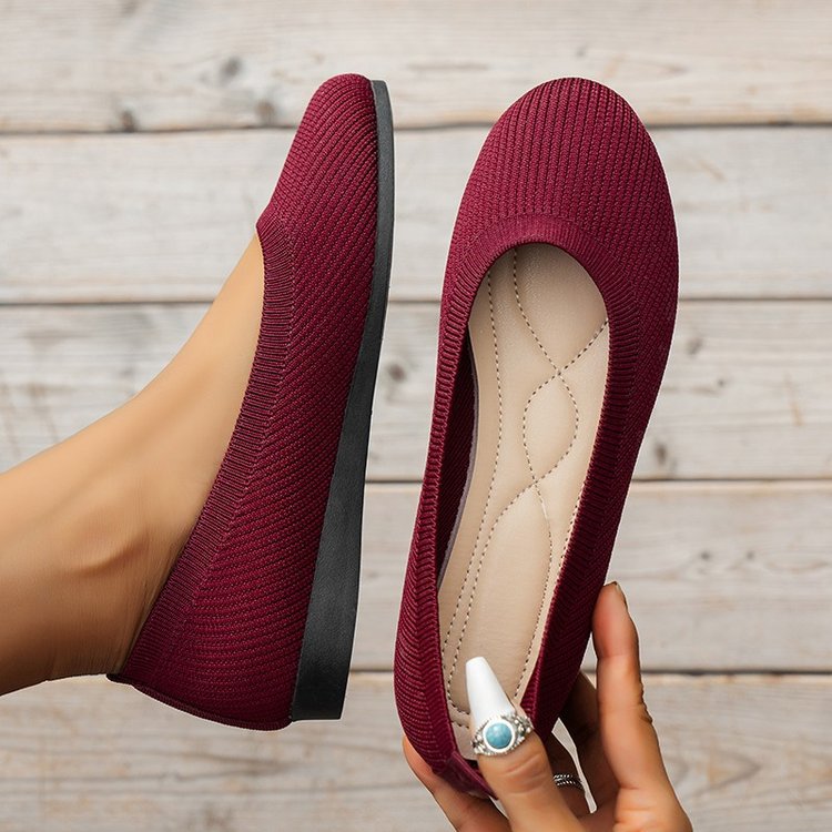 Women's Ribbed Slip-On Flats with Arch Support