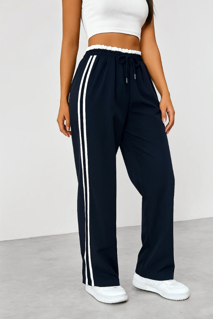 Fausta Side-Stripe Pull-On Track Pants