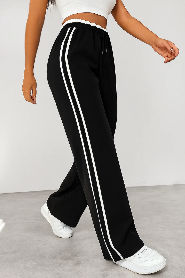 Fausta Side-Stripe Pull-On Track Pants