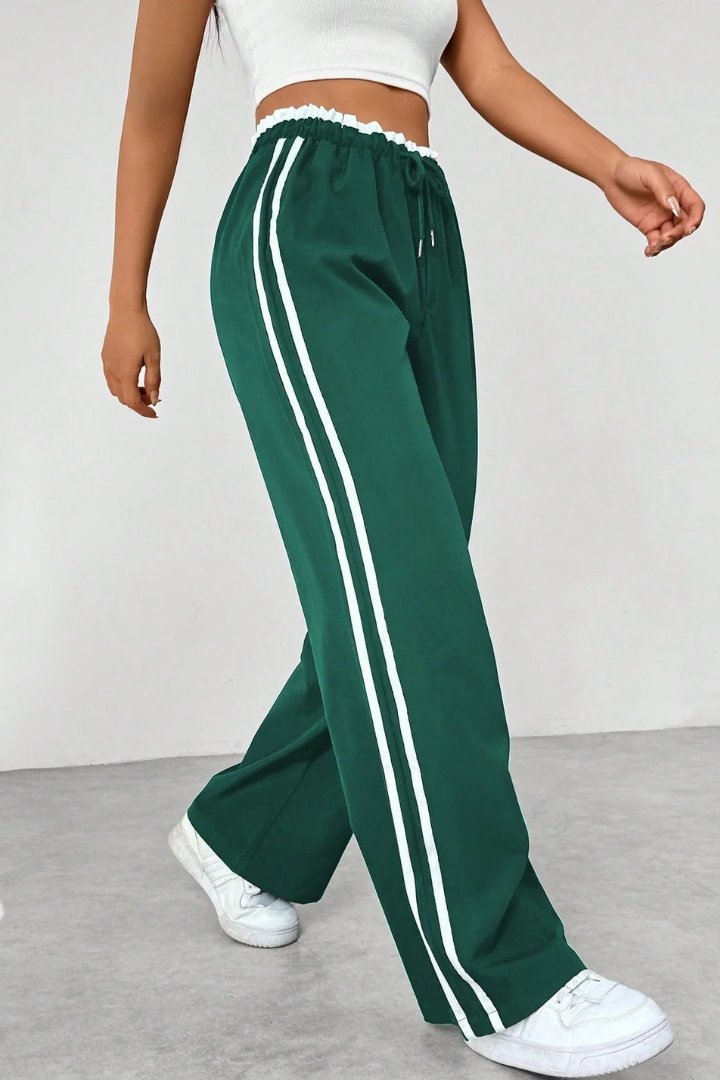 Fausta Side-Stripe Pull-On Track Pants