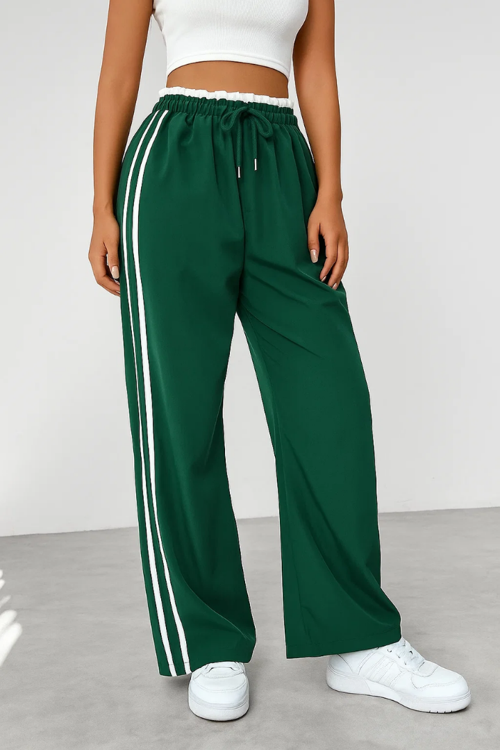 Fausta Side-Stripe Pull-On Track Pants