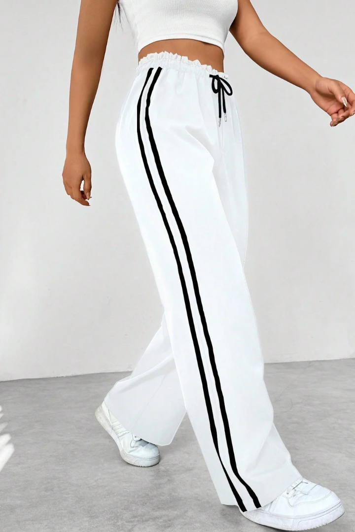 Fausta Side-Stripe Pull-On Track Pants