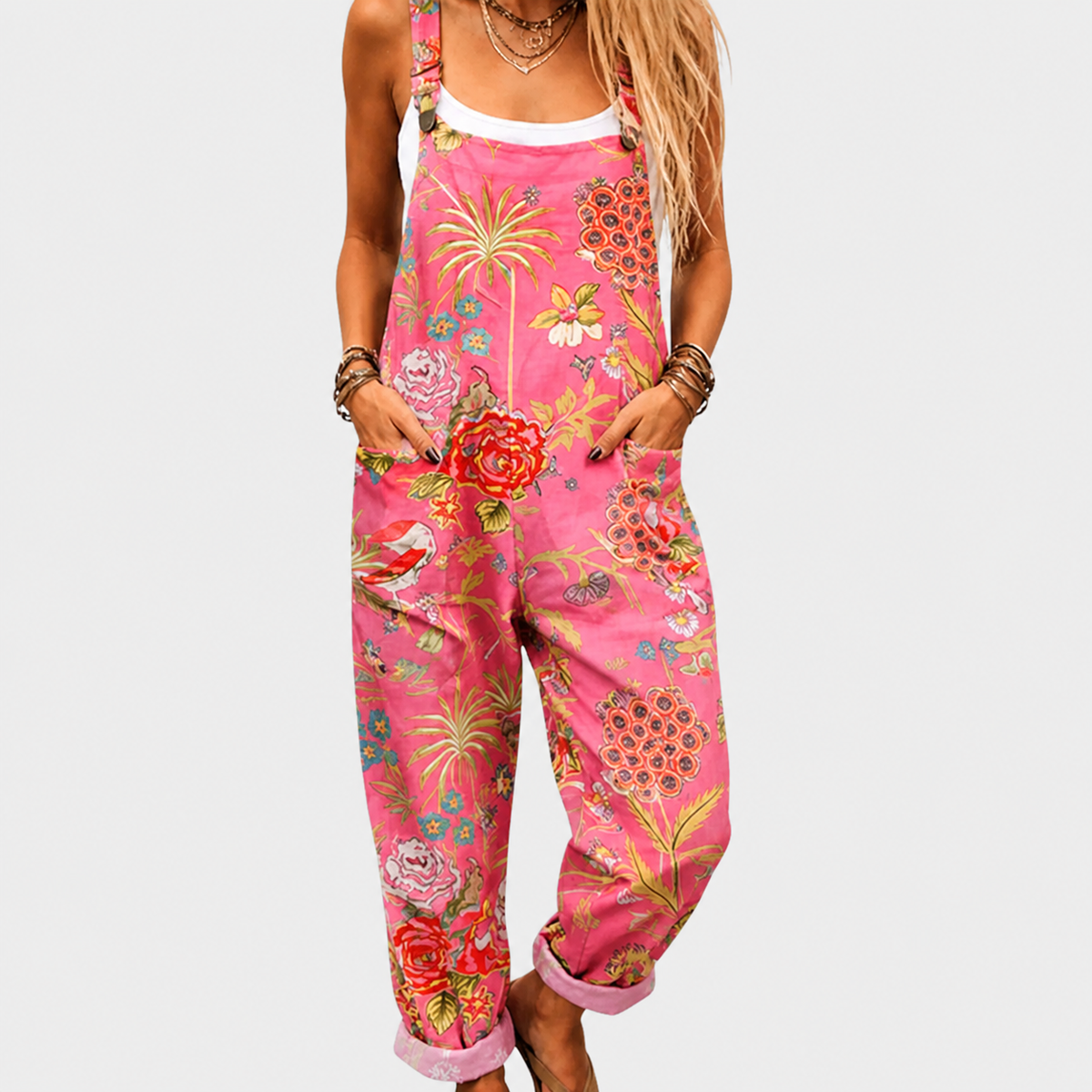 Katia | Vintage loose-fitting printed jumpsuit