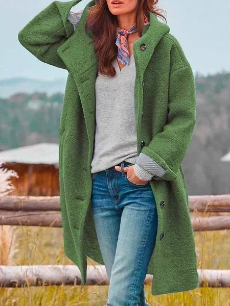 Women's Jacket with Check Pattern and Button Front