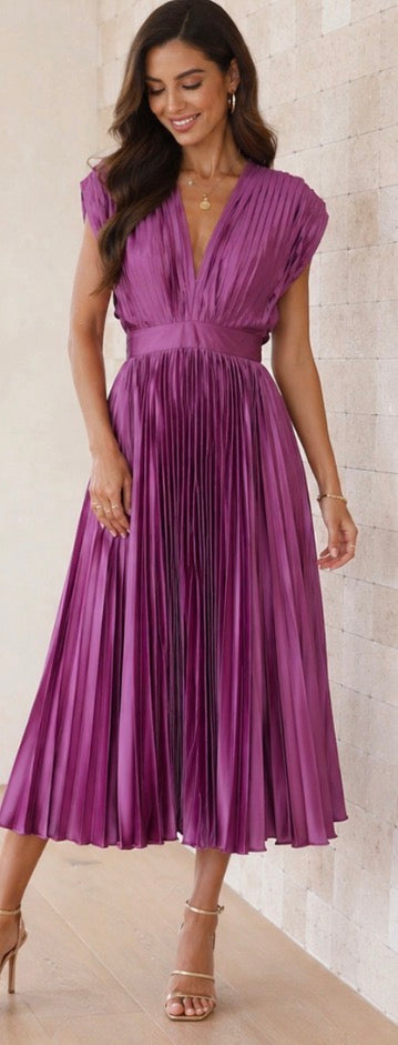 Violet & Grace | Timeless Pleated Midi Dress™