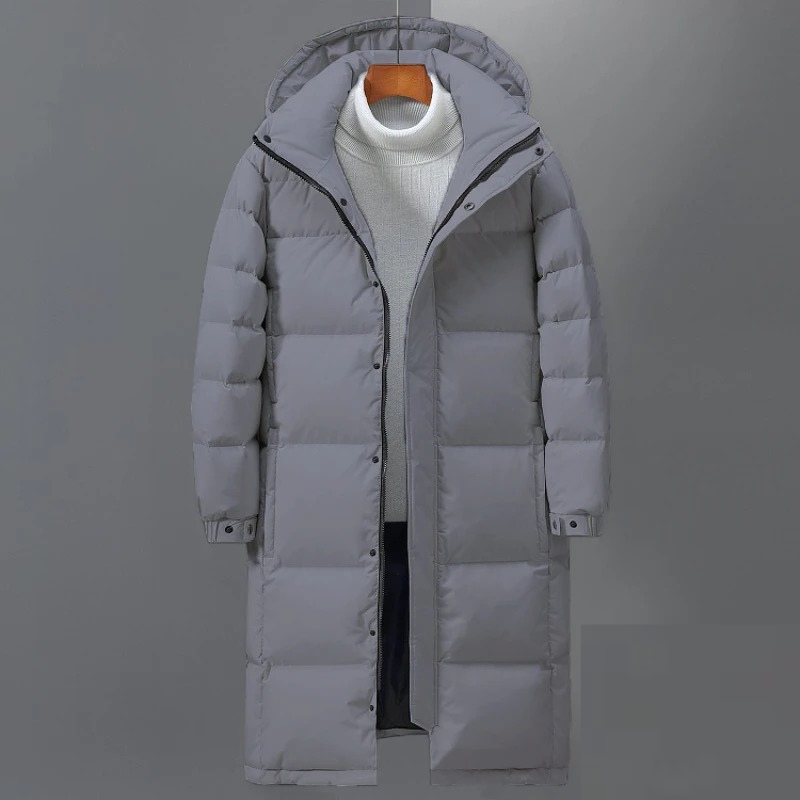 Robert | Mens Long Quilted Coat with Hood — Insulated Winter Puffer Coat in 3 Colors S–5XL | Westmere