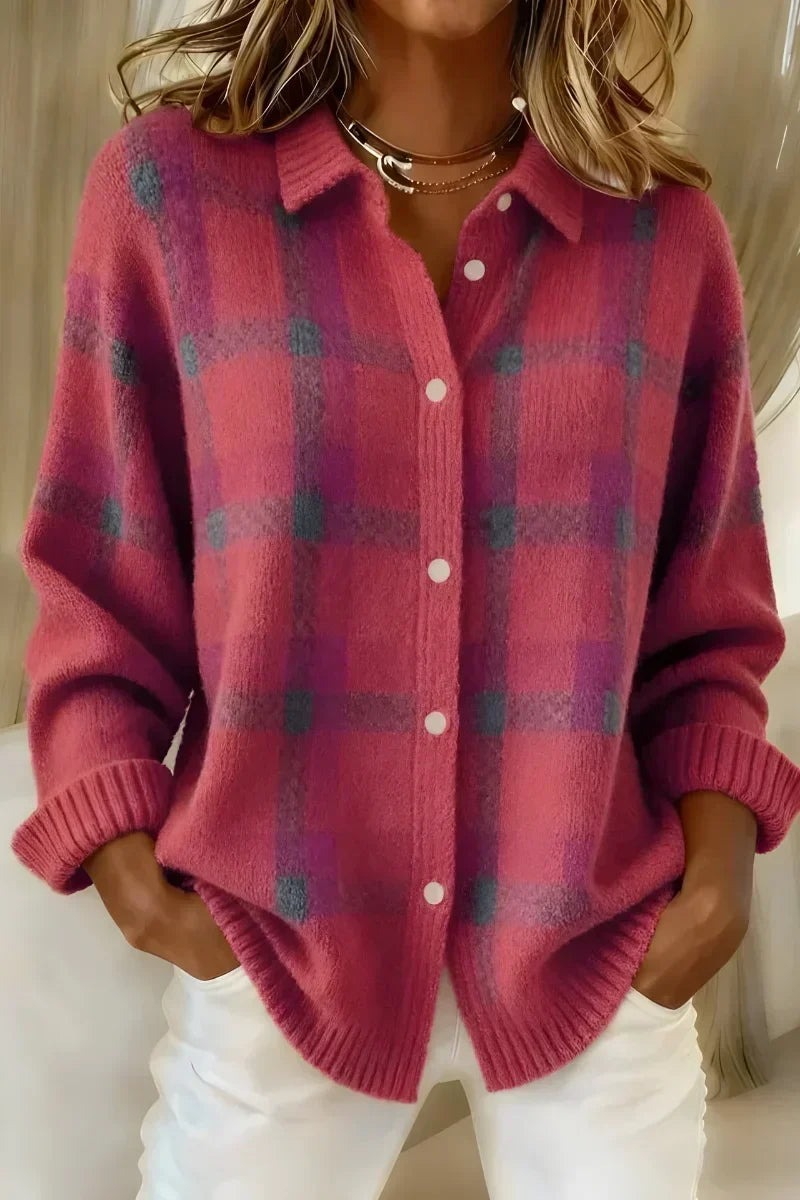 Ashley | Classic Plaid Collared Cardigan™