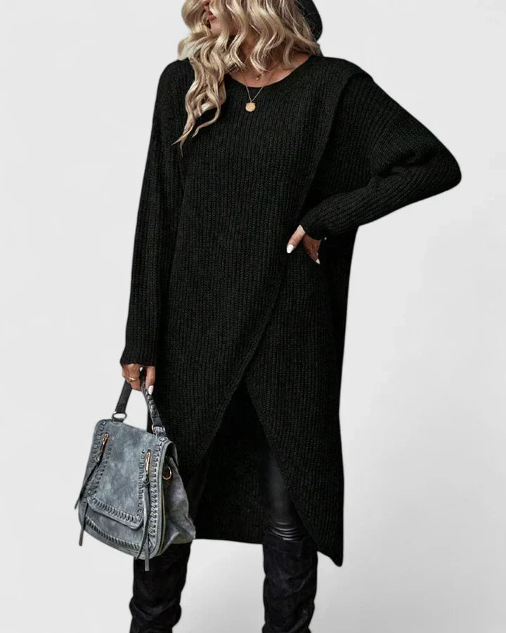 Women's Long Sleeve Sweater Dress with Straight Cut