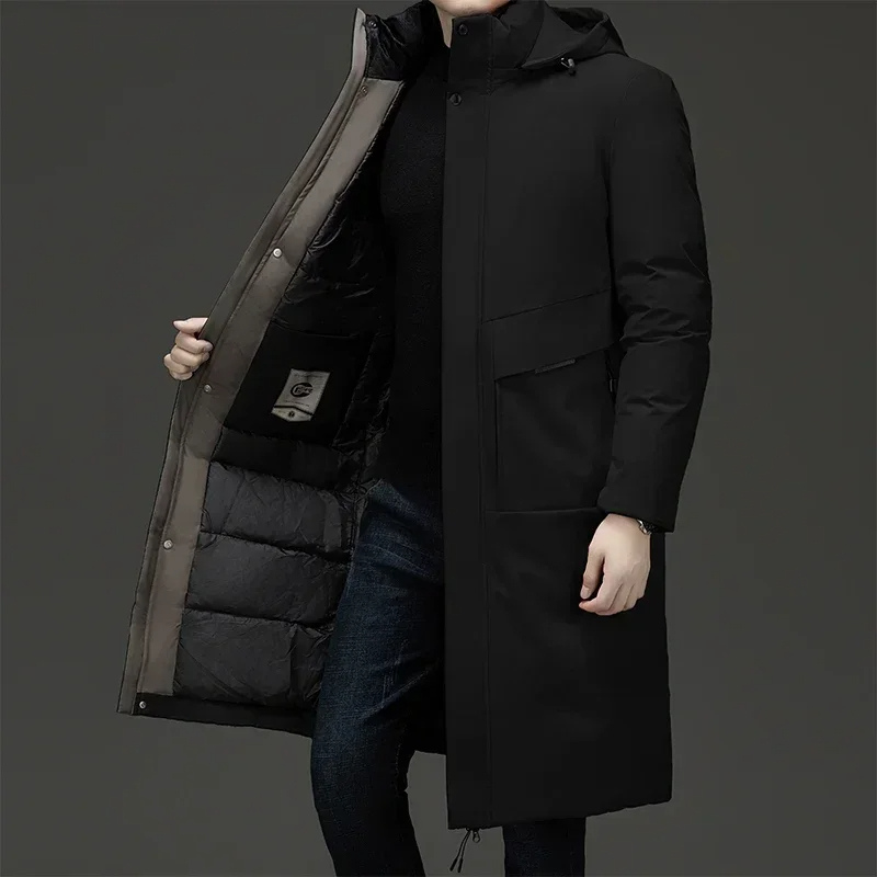 Alexander | Mens Long Winter Quilted Coat with Hood — Padded Insulation in 3 Colors S–3XL | Westmere