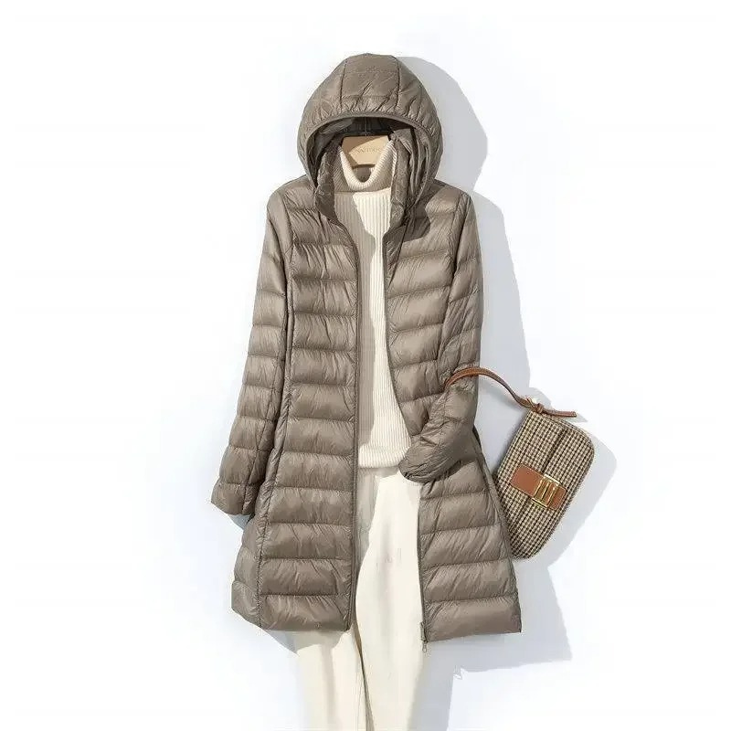 Women's Hooded Quilted Puffer Coat Long Down Jacket