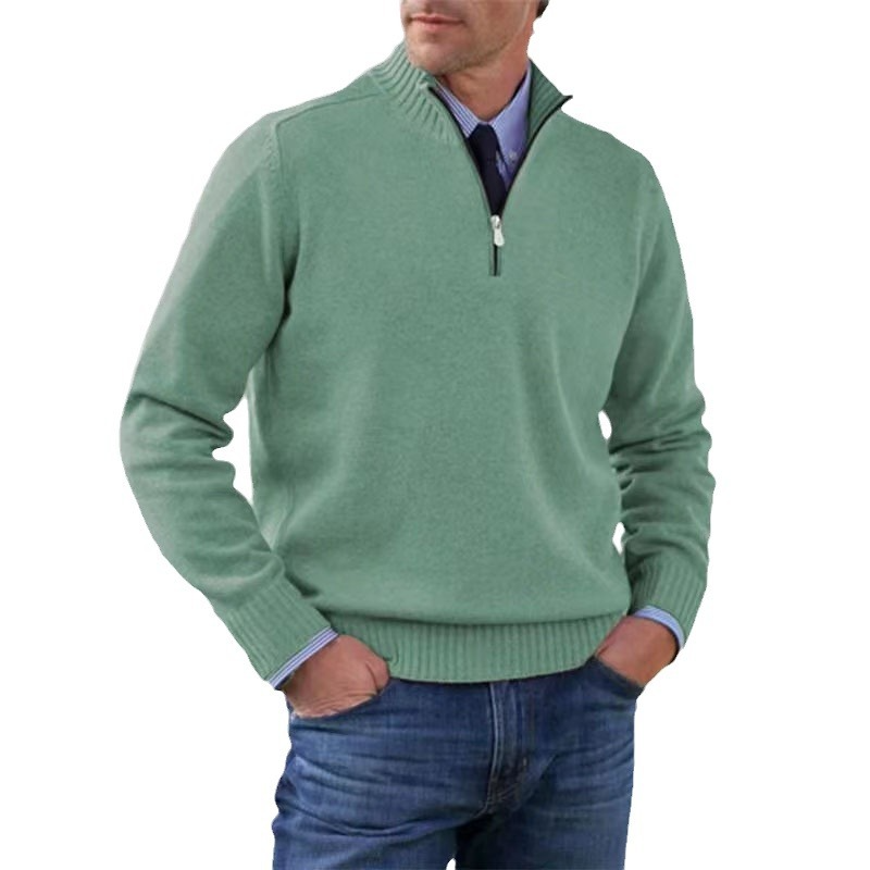 Lucien | Mens Half-Zip Knit Sweater, Classic Fit | Soft Warm Knit, Easy to Layer, Neat Seams | Red, Gray and More M-4XL