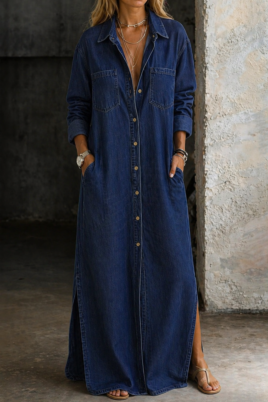 Delana | Women's dress with front buttons