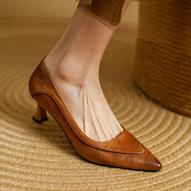 Belle Genuine Leather Heels