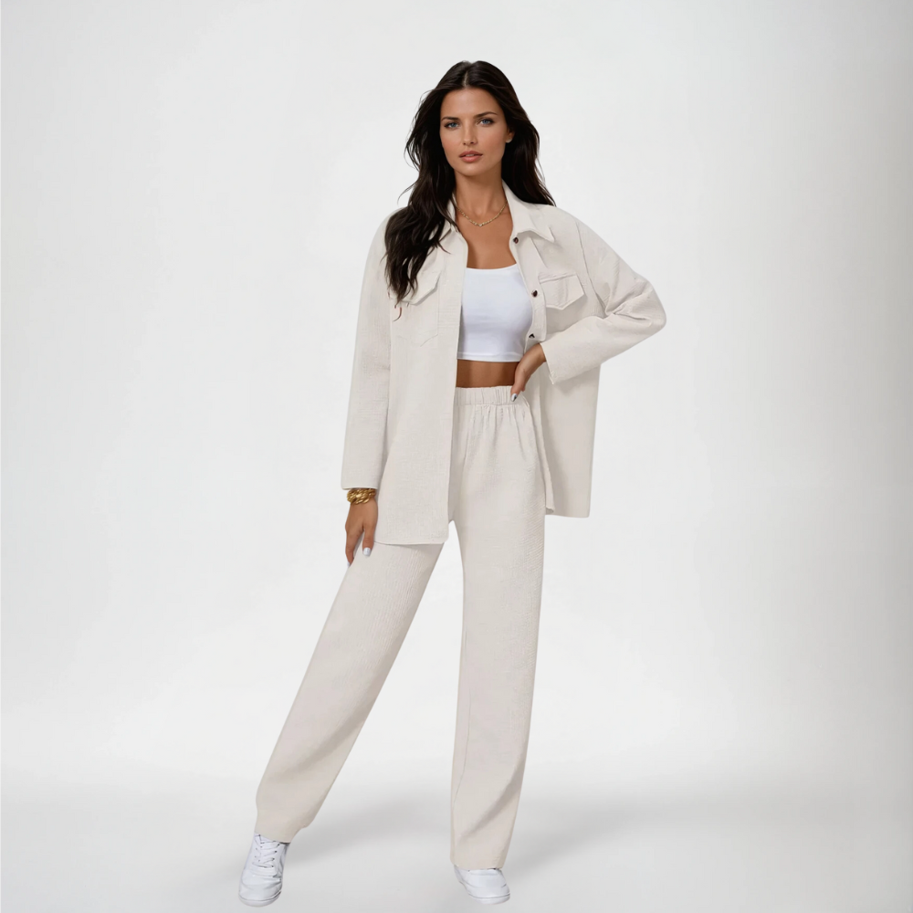 Women's Utility Shirt and Wide-Leg Pants Matching Set