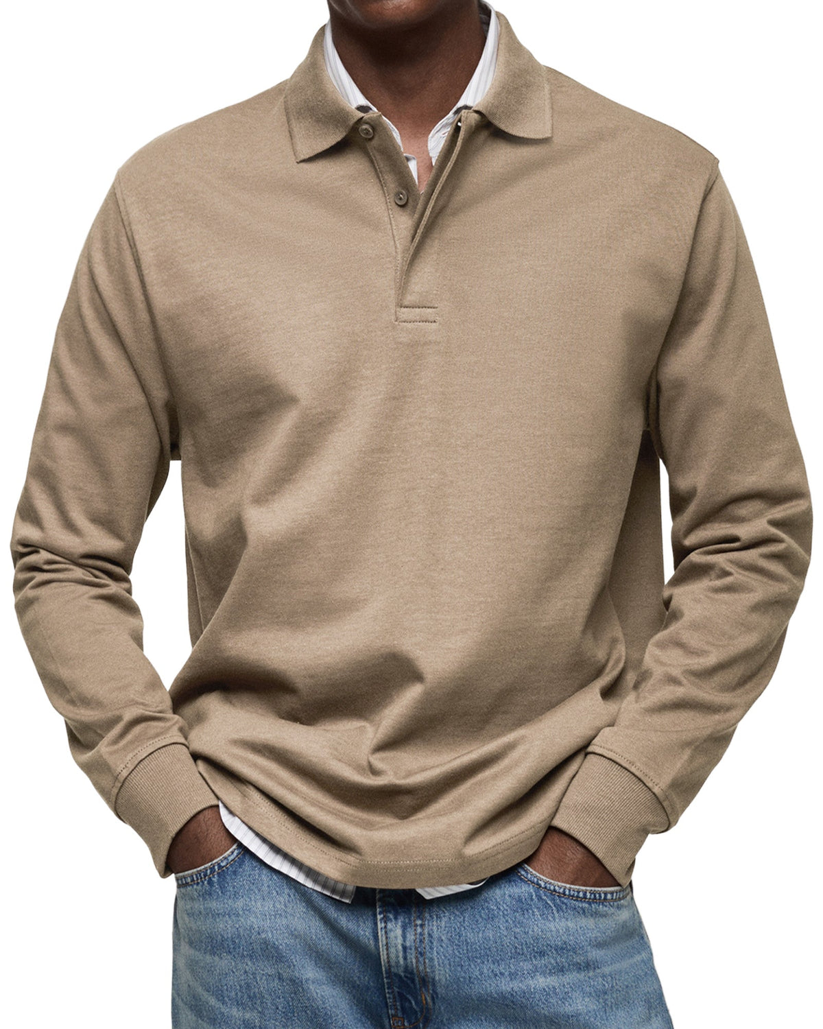 Caleb | Men's Casual Long-Sleeve Polo