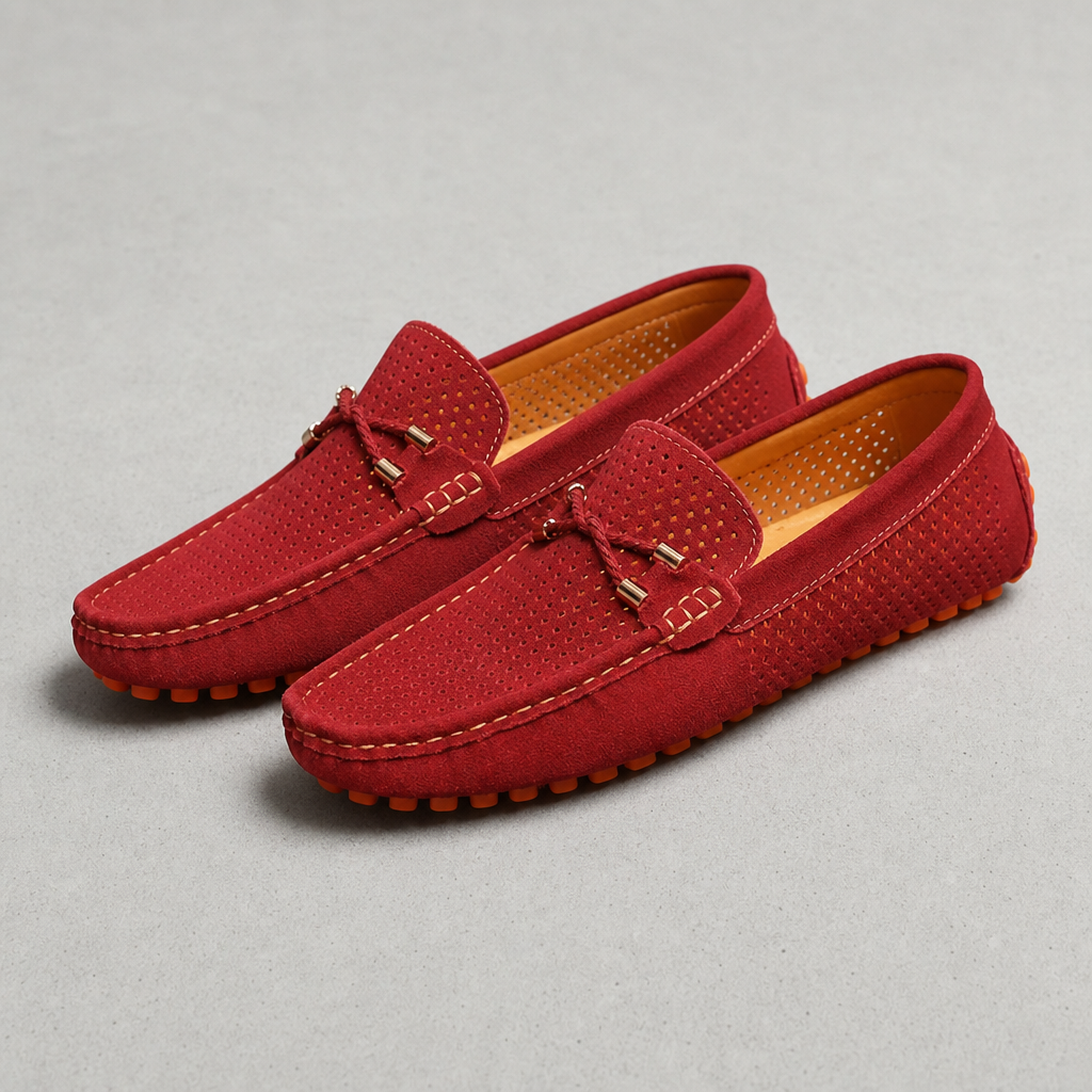 Andros Perforated Suede Loafers
