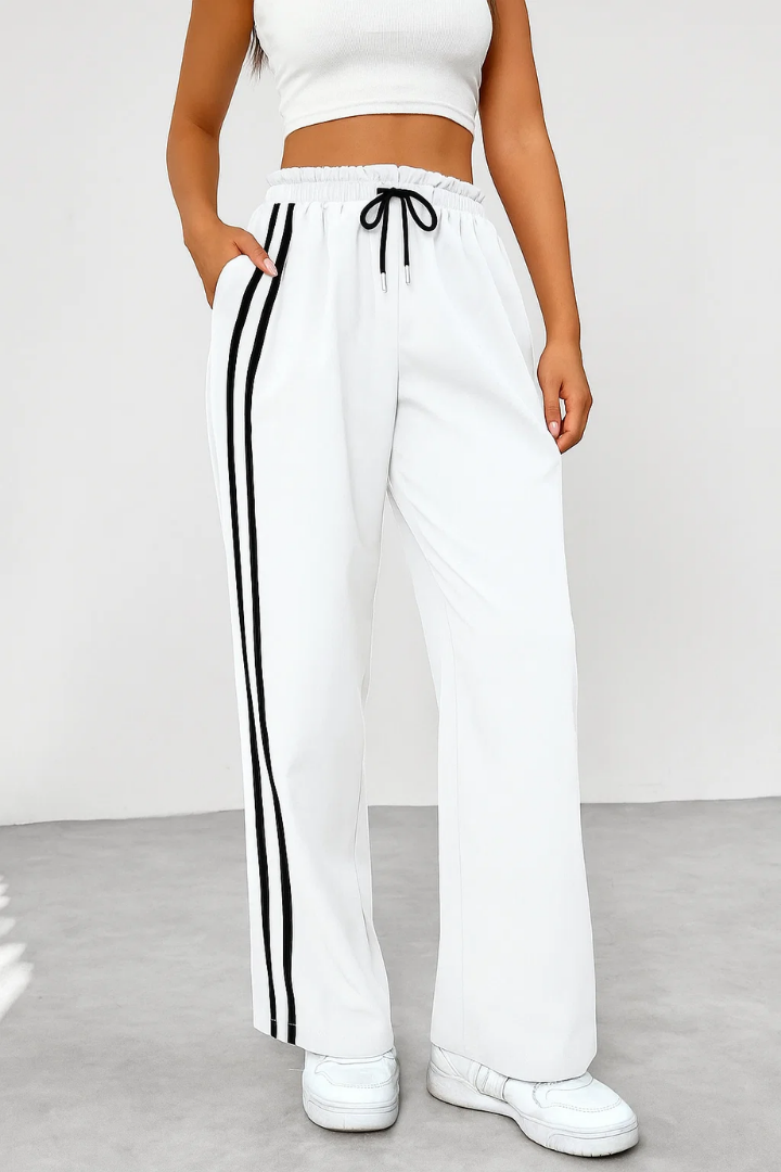 Fausta Side-Stripe Pull-On Track Pants