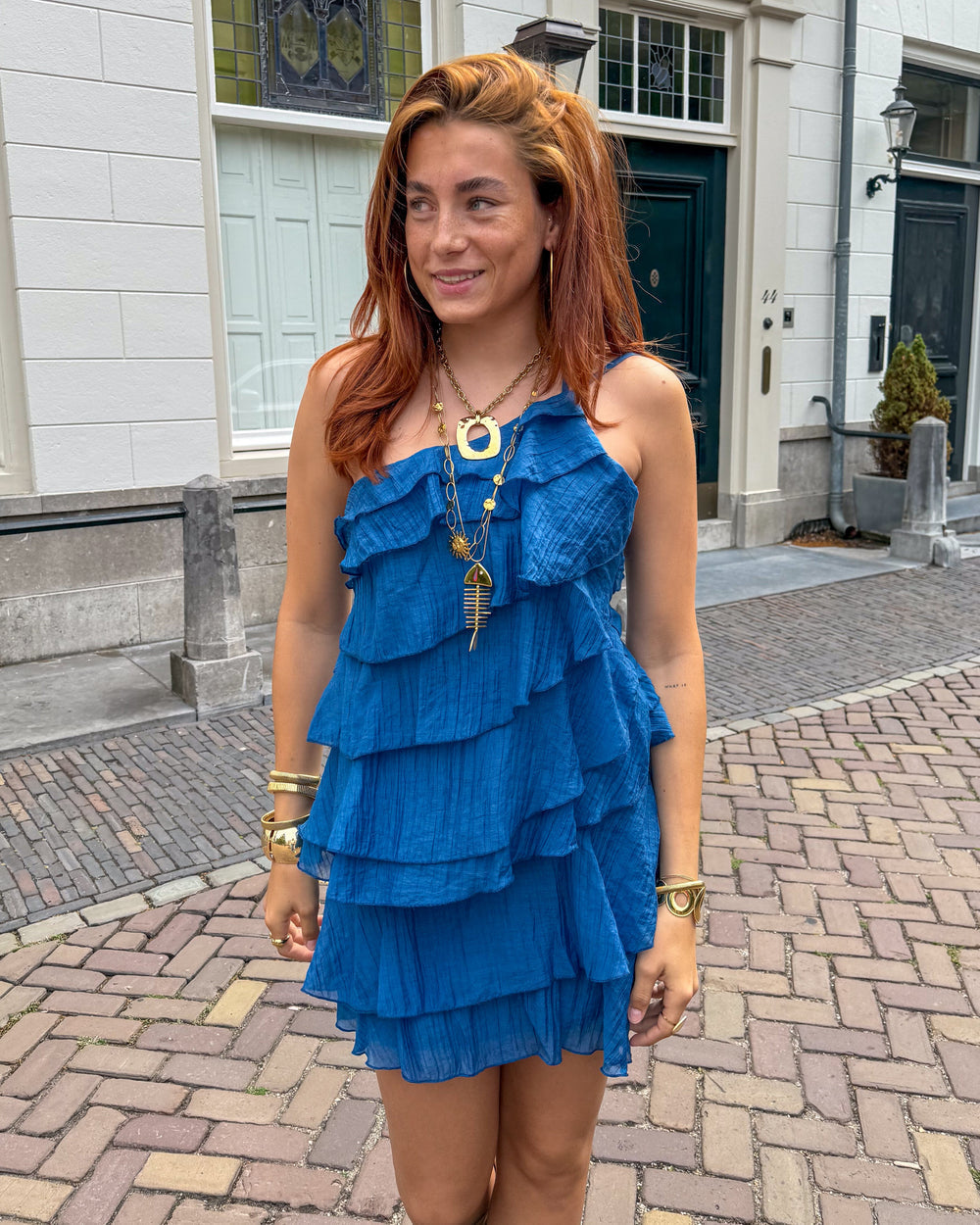 Women's One Shoulder Ruffle Mini Dress – Fitted Cocktail Party Dress