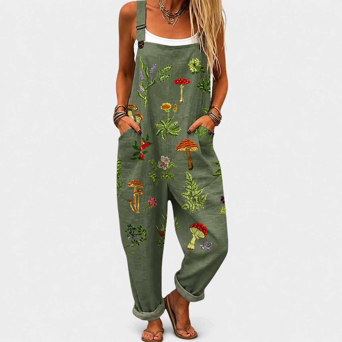 Laura | Wide printed jumpsuit in warm tones