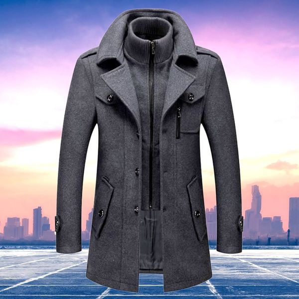 Men's Coat with Zip Closure and Pockets | For Winter | Size M-5XL | Black, Brown, Grey