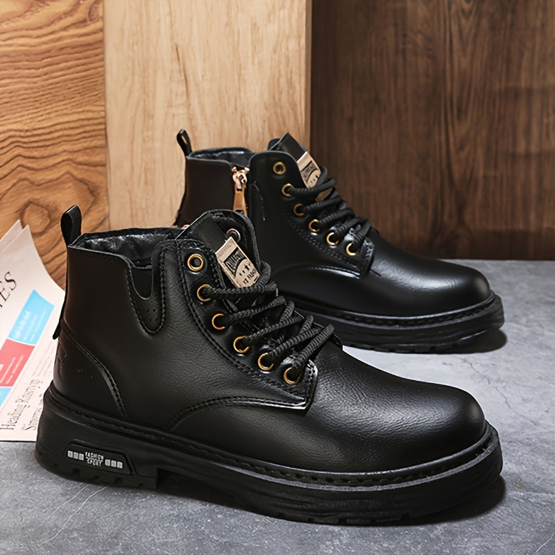 Women's Black Boots with Lace-Up and Cushioned Footbed | For Winter | Size 7-12.5 | Black, Dark Brown