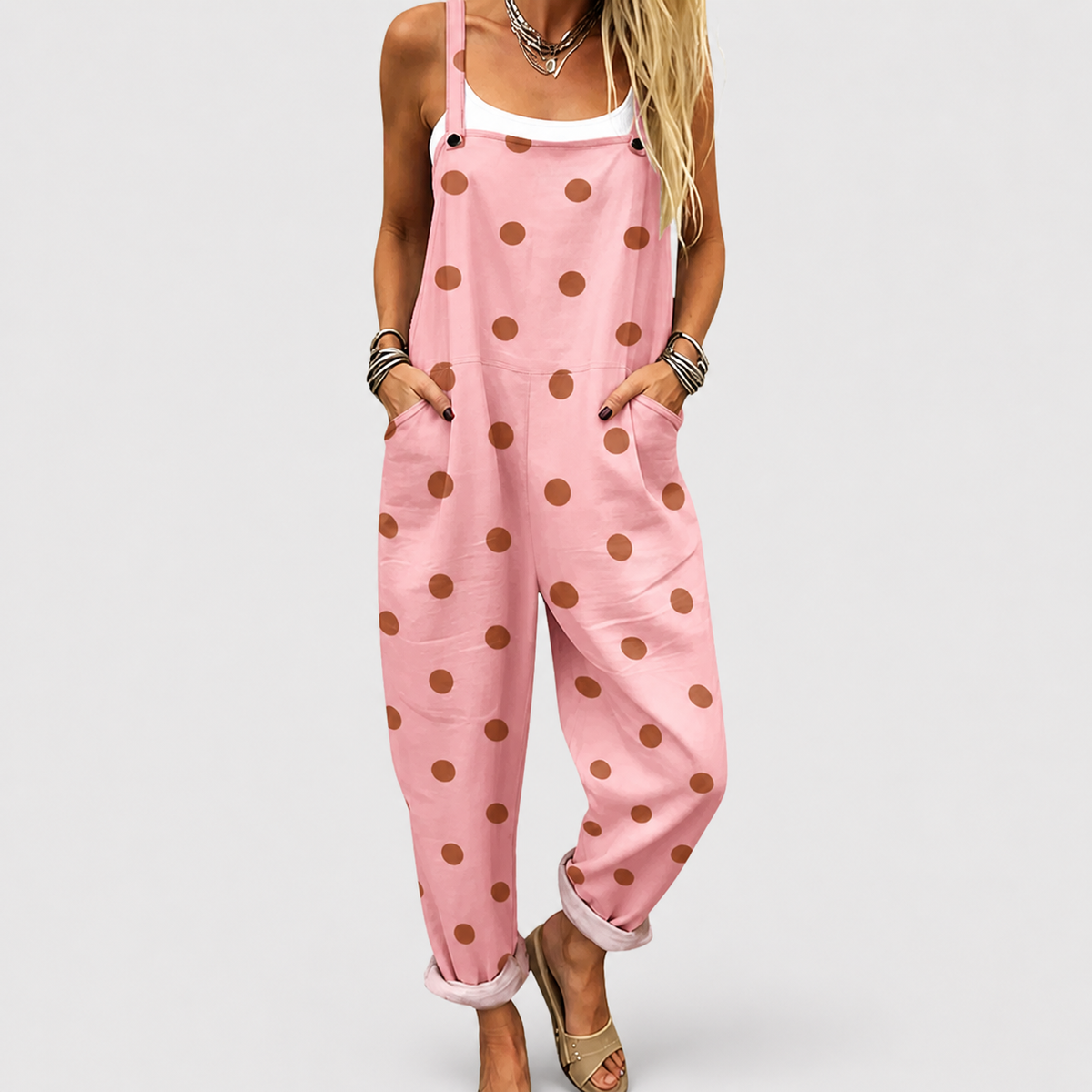Mirella | Light, wide, printed jumpsuit