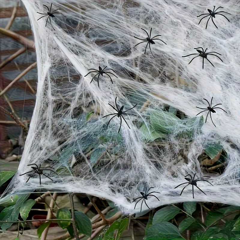 Halloween's Realistic Stretchable Spider Web Home Decoration