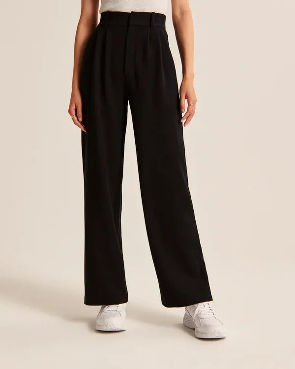 Women's Fitted Flared Pants – High Rise Flare Leg Dress Trousers