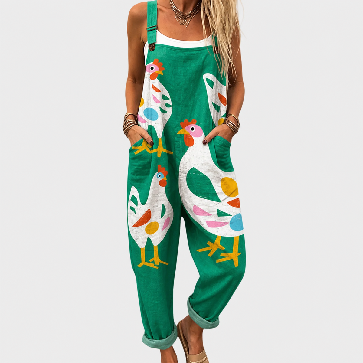 Olivia | Elegant wide leg printed jumpsuit