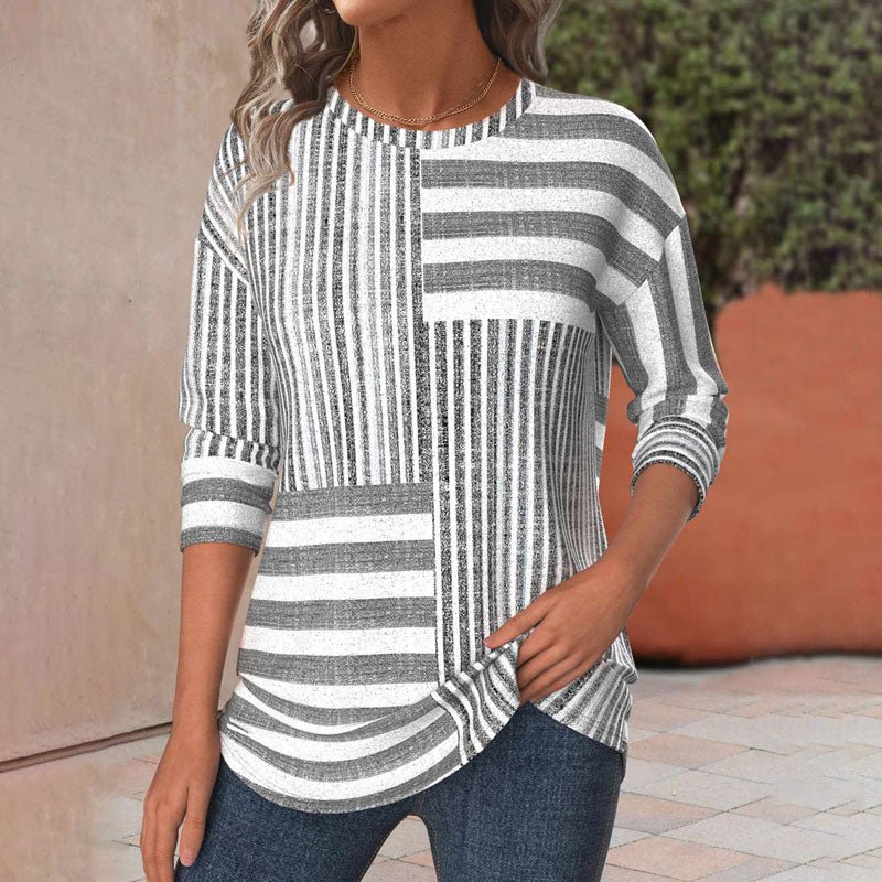 Jennie – Striped Blouse in Breathable Fabric