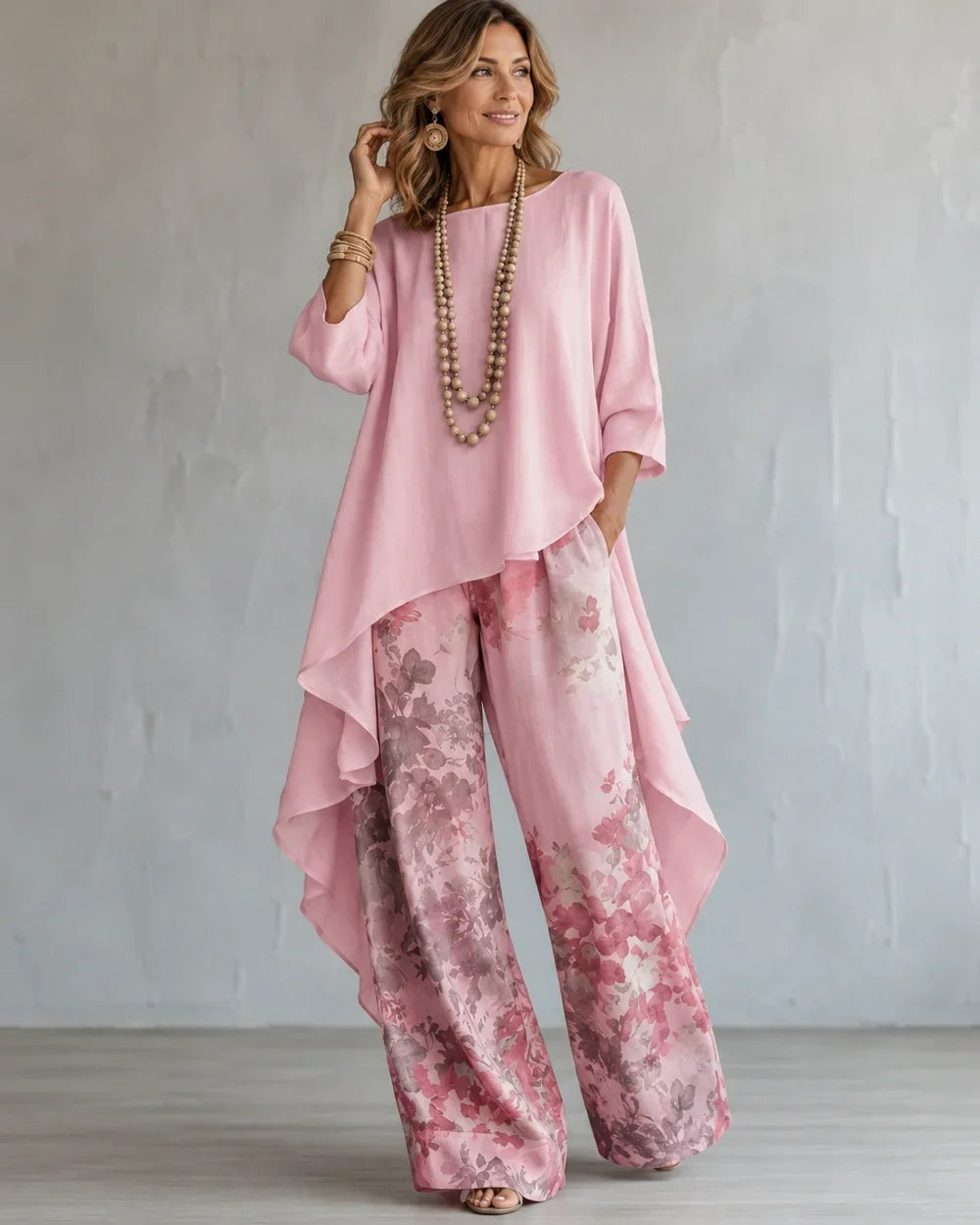 KORA | ASYMMETRICAL TUNIC & WIDE-LEG PANTS SET