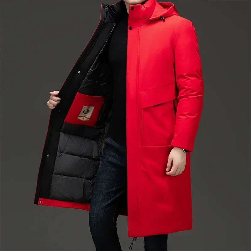 Alexander | Mens Long Winter Quilted Coat with Hood — Padded Insulation in 3 Colors S–3XL | Westmere