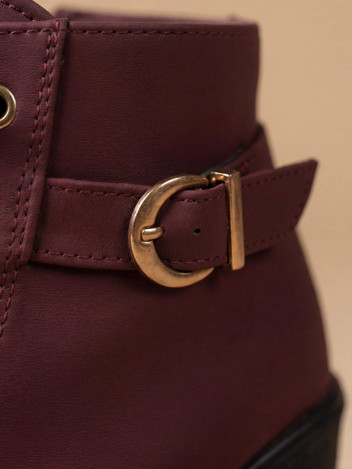 Elda Lace-Up Buckle Lug Sole Ankle Boots
