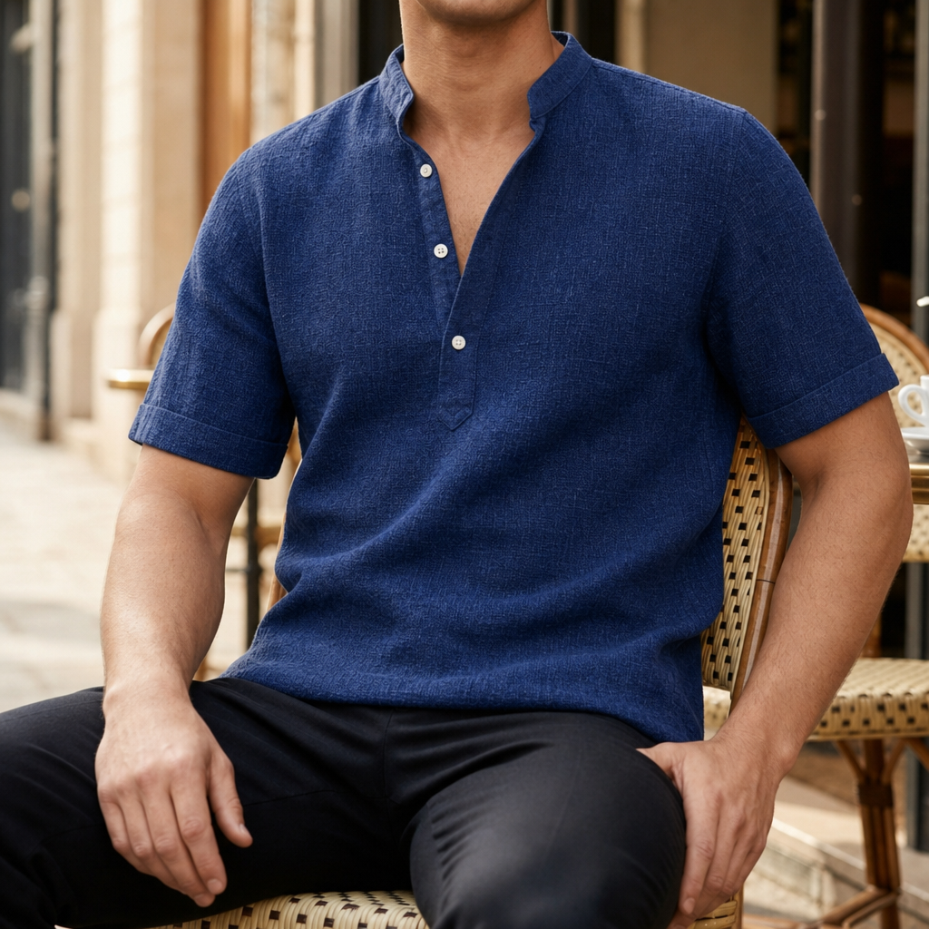 Polignano Linen Henley Shirt