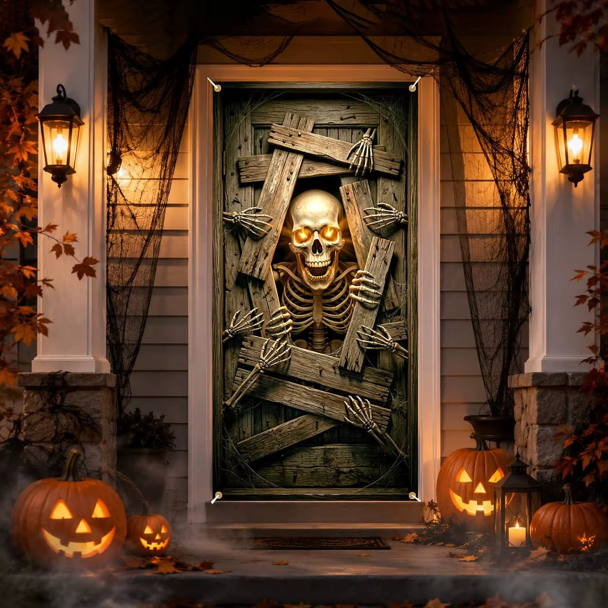 Halloween's Glowing Eyes Door Banner (90x180 cm)