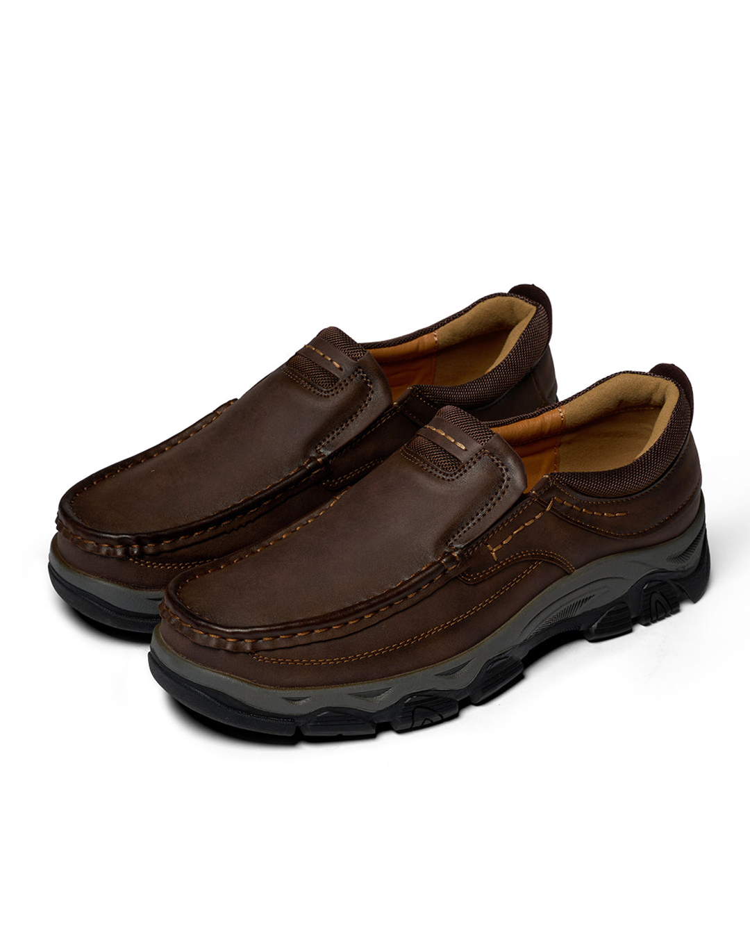 Men's Casual Moc Toe Loafers, Slip-On Design