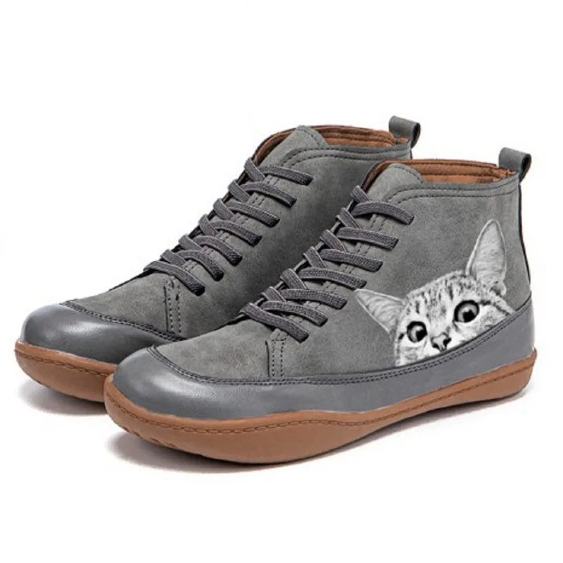 Rhiana – Leather Ankle Boots for Cat Lovers