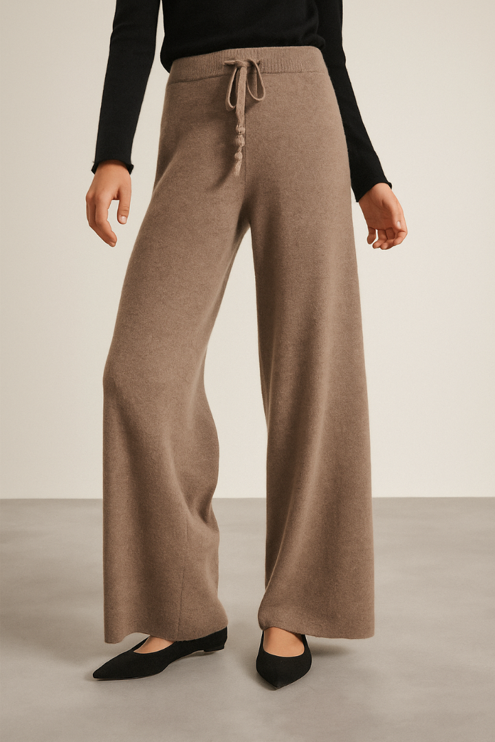 Malin Drawstring Wide-Leg Wool Pants