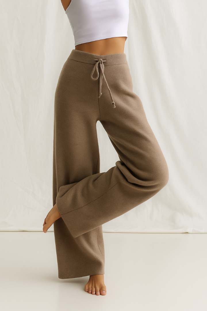 Malin Drawstring Wide-Leg Wool Pants