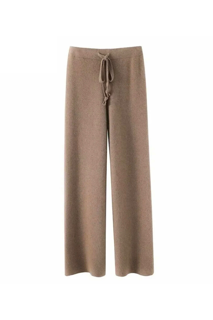 Malin Drawstring Wide-Leg Wool Pants