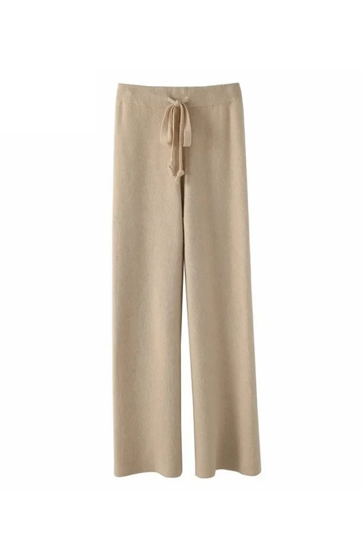 Malin Drawstring Wide-Leg Wool Pants