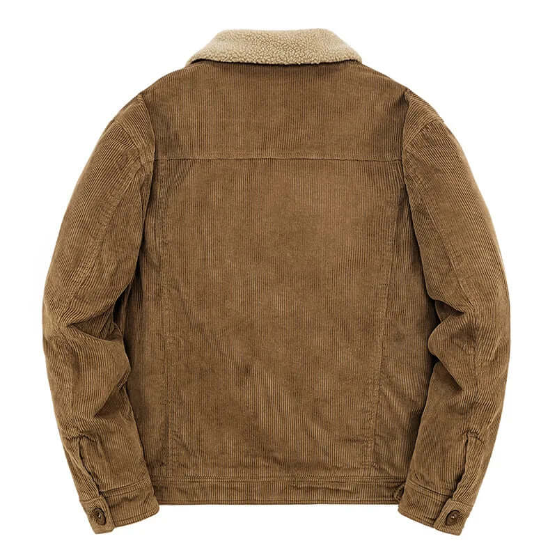 Ryan | Mens Corduroy Windbreaker Jacket, Relaxed Fit | Warm for Cold Days | Gray, Brown, Black and Khaki S-5XL