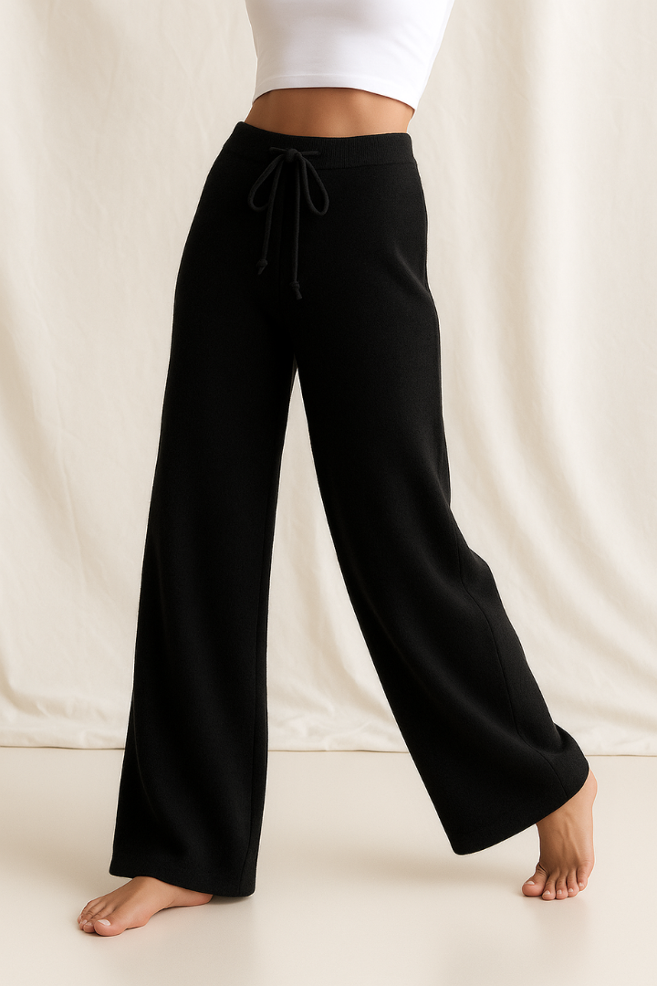 Malin Drawstring Wide-Leg Wool Pants